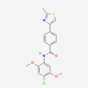 N-(4-chloro-2,5-dimethoxyphenyl)-4-(2-methyl-1,3-thiazol-4-yl)benzamide