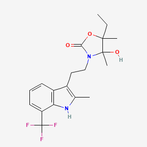 5-ethyl-4-hydroxy-4,5-dimethyl-3-{2-[2-methyl-7-(trifluoromethyl)-1H-indol-3-yl]ethyl}-1,3-oxazolidin-2-one