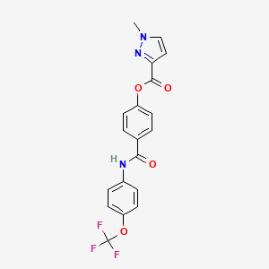 molecular formula C19H14F3N3O4 B11493936 4-{[4-(trifluoromethoxy)phenyl]carbamoyl}phenyl 1-methyl-1H-pyrazole-3-carboxylate 