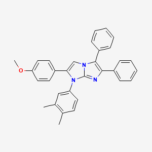 molecular formula C32H27N3O B11493942 1-(3,4-dimethylphenyl)-2-(4-methoxyphenyl)-5,6-diphenyl-1H-imidazo[1,2-a]imidazole 