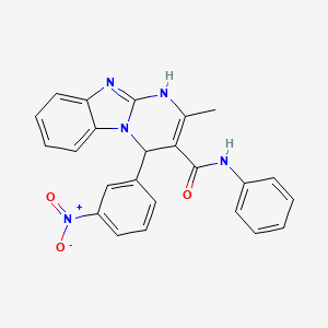 molecular formula C24H19N5O3 B11493983 2-methyl-4-(3-nitrophenyl)-N-phenyl-1,4-dihydropyrimido[1,2-a]benzimidazole-3-carboxamide 