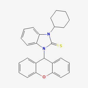 1-cyclohexyl-3-(9H-xanthen-9-yl)-1,3-dihydro-2H-benzimidazole-2-thione