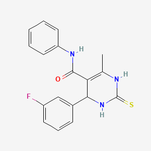 molecular formula C18H16FN3OS B11494001 4-(3-fluorophenyl)-6-methyl-N-phenyl-2-thioxo-1,2,3,4-tetrahydropyrimidine-5-carboxamide 