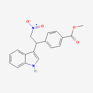 molecular formula C18H16N2O4 B11494013 methyl 4-[1-(1H-indol-3-yl)-2-nitroethyl]benzoate 