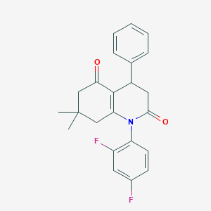 molecular formula C23H21F2NO2 B11494032 1-(2,4-difluorophenyl)-7,7-dimethyl-4-phenyl-4,6,7,8-tetrahydroquinoline-2,5(1H,3H)-dione 