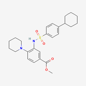 Methyl 3-{[(4-cyclohexylphenyl)sulfonyl]amino}-4-(piperidin-1-yl)benzoate