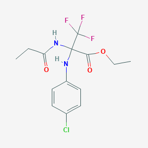 Ethyl 2-(4-chloroanilino)-3,3,3-trifluoro-2-propionamidopropionate