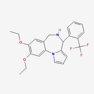 molecular formula C23H23F3N2O2 B11494056 8,9-diethoxy-4-[2-(trifluoromethyl)phenyl]-5,6-dihydro-4H-pyrrolo[1,2-a][1,4]benzodiazepine 