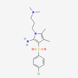 3-[(4-chlorophenyl)sulfonyl]-1-[3-(dimethylamino)propyl]-4,5-dimethyl-1H-pyrrol-2-amine