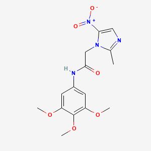 molecular formula C15H18N4O6 B11494080 2-(2-methyl-5-nitro-1H-imidazol-1-yl)-N-(3,4,5-trimethoxyphenyl)acetamide 