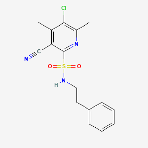 5-chloro-3-cyano-4,6-dimethyl-N-(2-phenylethyl)pyridine-2-sulfonamide