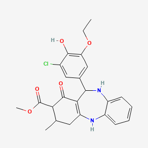 methyl 11-(3-chloro-5-ethoxy-4-hydroxyphenyl)-3-methyl-1-oxo-2,3,4,5,10,11-hexahydro-1H-dibenzo[b,e][1,4]diazepine-2-carboxylate