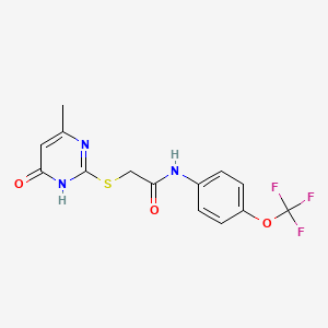 2-[(4-methyl-6-oxo-1,6-dihydropyrimidin-2-yl)sulfanyl]-N-[4-(trifluoromethoxy)phenyl]acetamide