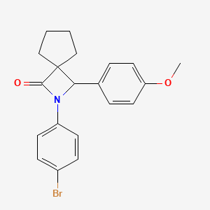 molecular formula C20H20BrNO2 B11494164 2-(4-Bromophenyl)-3-(4-methoxyphenyl)-2-azaspiro[3.4]octan-1-one 