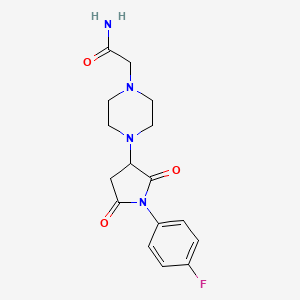 molecular formula C16H19FN4O3 B11494167 2-[4-[1-(4-Fluorophenyl)-2,5-dioxopyrrolidin-3-yl]piperazin-1-yl]acetamide CAS No. 4852-37-3