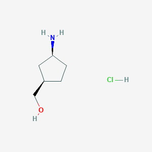 molecular formula C6H14ClNO B1149417 [(1R,3S)-3-Aminocyclopentyl]methanol hydrochloride CAS No. 147780-38-9