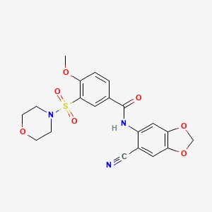 N-(6-cyano-1,3-benzodioxol-5-yl)-4-methoxy-3-(morpholin-4-ylsulfonyl)benzamide