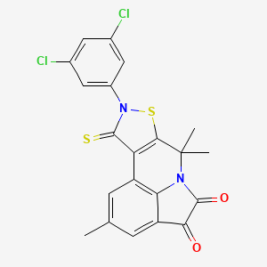 9-(3,5-dichlorophenyl)-2,7,7-trimethyl-10-thioxo-9,10-dihydro-7H-isothiazolo[5,4-c]pyrrolo[3,2,1-ij]quinoline-4,5-dione