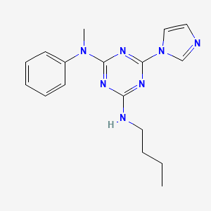 molecular formula C17H21N7 B11494210 N'-butyl-6-(1H-imidazol-1-yl)-N-methyl-N-phenyl-1,3,5-triazine-2,4-diamine 