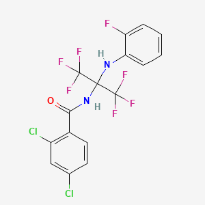 molecular formula C16H9Cl2F7N2O B11494244 2,4-dichloro-N-{1,1,1,3,3,3-hexafluoro-2-[(2-fluorophenyl)amino]propan-2-yl}benzamide 