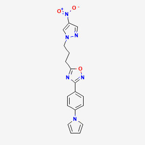 5-[3-(4-nitro-1H-pyrazol-1-yl)propyl]-3-[4-(1H-pyrrol-1-yl)phenyl]-1,2,4-oxadiazole