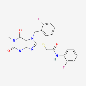 2-{[7-(2-fluorobenzyl)-1,3-dimethyl-2,6-dioxo-2,3,6,7-tetrahydro-1H-purin-8-yl]sulfanyl}-N-(2-fluorophenyl)acetamide