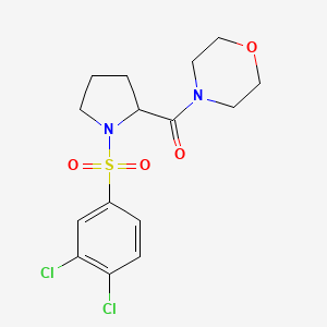 molecular formula C15H18Cl2N2O4S B11494268 4-{1-[(3,4-Dichlorophenyl)sulfonyl]prolyl}morpholine 