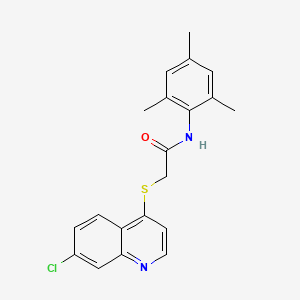 2-[(7-chloroquinolin-4-yl)sulfanyl]-N-(2,4,6-trimethylphenyl)acetamide