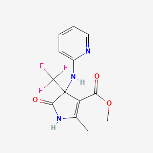 molecular formula C13H12F3N3O3 B11494299 methyl 2-methyl-5-oxo-4-(pyridin-2-ylamino)-4-(trifluoromethyl)-4,5-dihydro-1H-pyrrole-3-carboxylate 