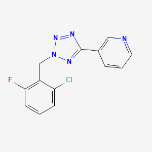 molecular formula C13H9ClFN5 B11494354 3-[2-(2-chloro-6-fluorobenzyl)-2H-tetrazol-5-yl]pyridine 