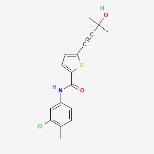 molecular formula C17H16ClNO2S B11494362 N-(3-chloro-4-methylphenyl)-5-(3-hydroxy-3-methylbut-1-yn-1-yl)thiophene-2-carboxamide 