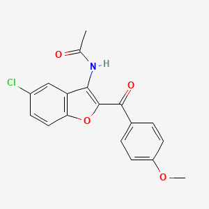 molecular formula C18H14ClNO4 B11494368 N-[5-chloro-2-(4-methoxybenzoyl)-1-benzofuran-3-yl]acetamide 