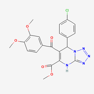 molecular formula C21H18ClN5O5 B11494376 Methyl 7-(4-chlorophenyl)-6-[(3,4-dimethoxyphenyl)carbonyl]-4,7-dihydrotetrazolo[1,5-a]pyrimidine-5-carboxylate 