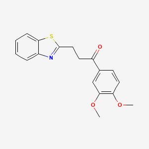 molecular formula C18H17NO3S B11494382 3-(1,3-Benzothiazol-2-yl)-1-(3,4-dimethoxyphenyl)propan-1-one 