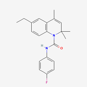 molecular formula C21H23FN2O B11494392 6-ethyl-N-(4-fluorophenyl)-2,2,4-trimethylquinoline-1(2H)-carboxamide 