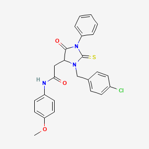 2-[3-(4-chlorobenzyl)-5-oxo-1-phenyl-2-thioxoimidazolidin-4-yl]-N-(4-methoxyphenyl)acetamide