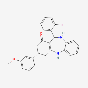 11-(2-fluorophenyl)-3-(3-methoxyphenyl)-2,3,4,5,10,11-hexahydro-1H-dibenzo[b,e][1,4]diazepin-1-one