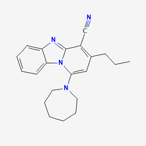 molecular formula C21H24N4 B11494424 1-(Azepan-1-yl)-3-propylpyrido[1,2-a]benzimidazole-4-carbonitrile 