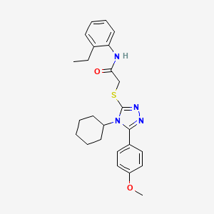 2-{[4-cyclohexyl-5-(4-methoxyphenyl)-4H-1,2,4-triazol-3-yl]sulfanyl}-N-(2-ethylphenyl)acetamide