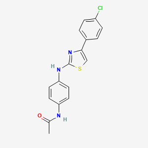 molecular formula C17H14ClN3OS B11494462 N-(4-{[4-(4-chlorophenyl)-1,3-thiazol-2-yl]amino}phenyl)acetamide 