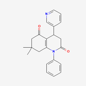 7,7-dimethyl-1-phenyl-4-(pyridin-3-yl)-4,6,7,8-tetrahydroquinoline-2,5(1H,3H)-dione