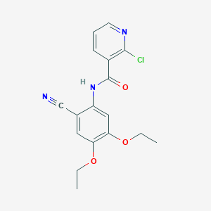 molecular formula C17H16ClN3O3 B11494481 2-chloro-N-(2-cyano-4,5-diethoxyphenyl)pyridine-3-carboxamide 