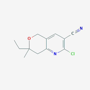 2-Chloro-7-ethyl-7-methyl-5,8-dihydropyrano[4,3-b]pyridine-3-carbonitrile