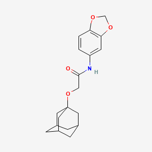 molecular formula C19H23NO4 B11494503 2-(1-adamantyloxy)-N-1,3-benzodioxol-5-ylacetamide 