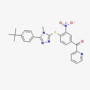 molecular formula C25H23N5O3S B11494505 (4-{[5-(4-tert-butylphenyl)-4-methyl-4H-1,2,4-triazol-3-yl]sulfanyl}-3-nitrophenyl)(pyridin-2-yl)methanone 