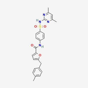 N-{4-[(4,6-dimethylpyrimidin-2-yl)sulfamoyl]phenyl}-5-(4-methylbenzyl)furan-2-carboxamide