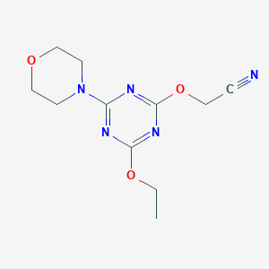 {[4-Ethoxy-6-(morpholin-4-yl)-1,3,5-triazin-2-yl]oxy}acetonitrile