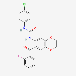 1-(4-Chlorophenyl)-3-[7-(2-fluorobenzoyl)-2,3-dihydro-1,4-benzodioxin-6-yl]urea