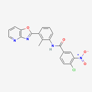 molecular formula C20H13ClN4O4 B11494614 4-chloro-N-[2-methyl-3-([1,3]oxazolo[4,5-b]pyridin-2-yl)phenyl]-3-nitrobenzamide 