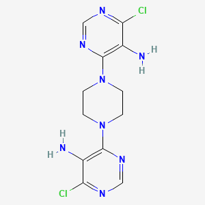 molecular formula C12H14Cl2N8 B11494628 4-[4-(5-Amino-6-chloropyrimidin-4-yl)piperazin-1-yl]-6-chloropyrimidin-5-amine 